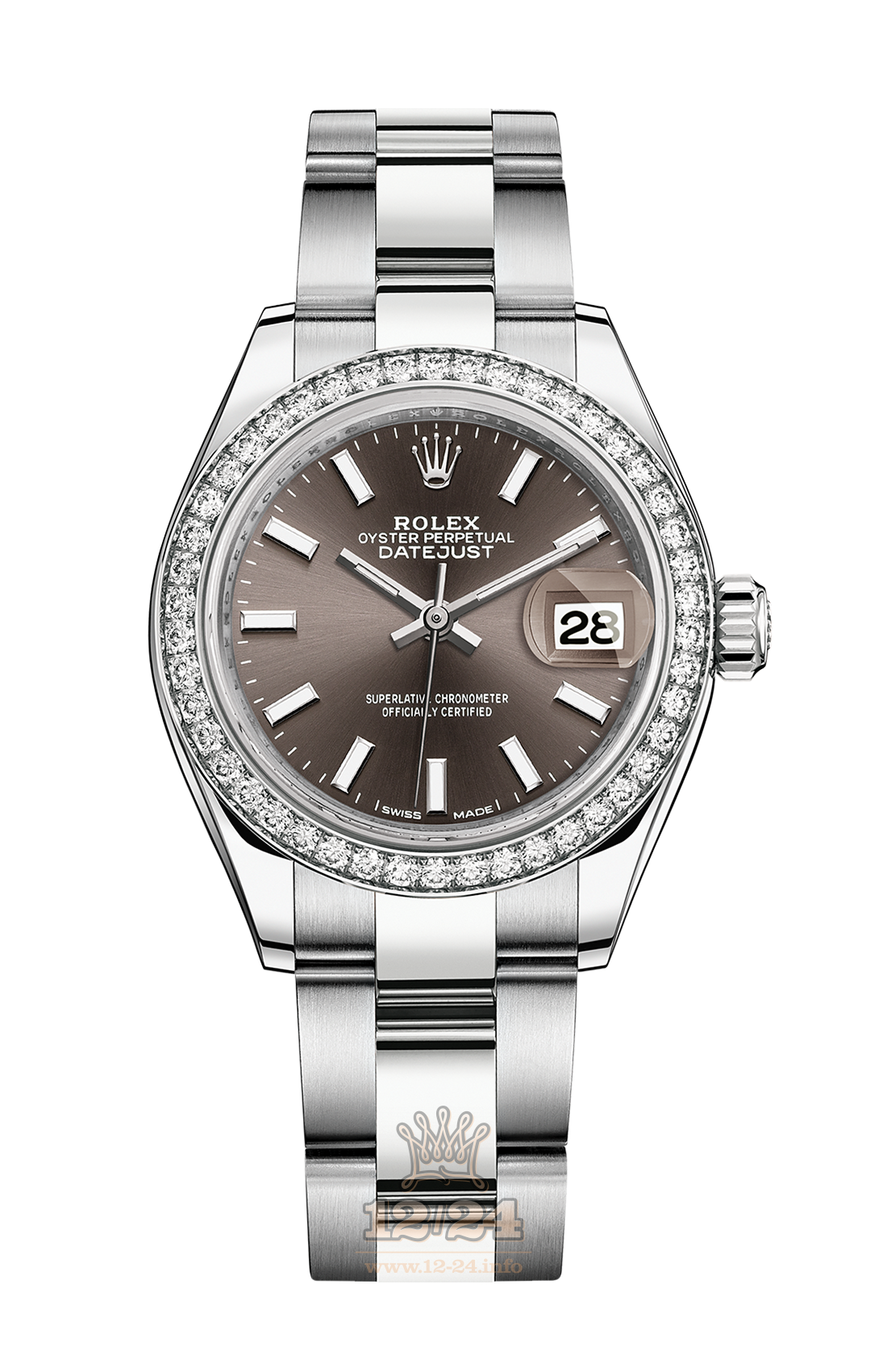 Rolex Datejust Watch 279384rbr-0014 28 mm Steel / White gold Case Brown (chocolate) Dial