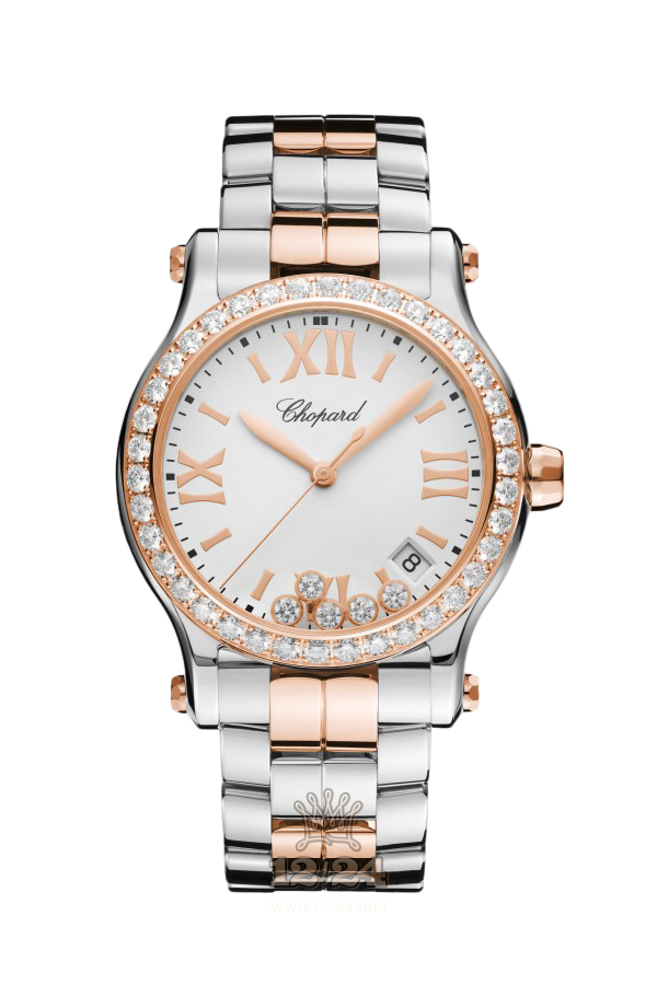 Chopard Happy Diamonds Watch 278582-6004 36 mm Steel / Pink gold Case White Dial