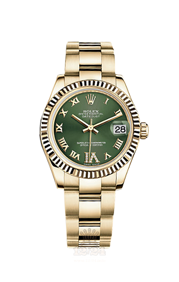 Rolex Datejust Watch 178278-0131 31 mm Yellow gold Case Green Dial