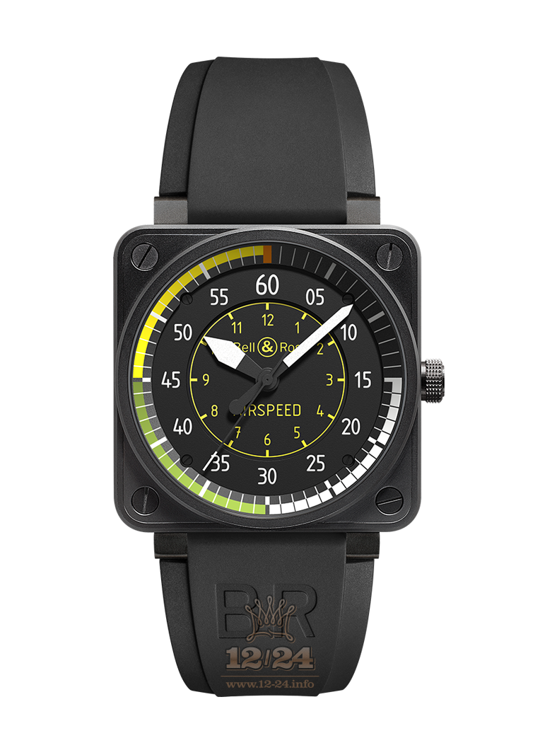 Bell & Ross Instruments Watch BR0192-AIRSPEED 46 mm Stainless steel PVD coating Case Black Dial