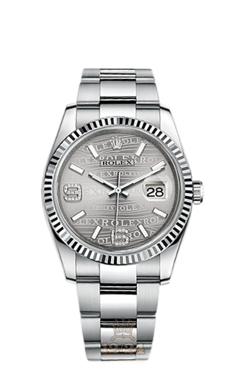 Rolex Datejust Watch 116234-0153 36 mm Steel / White gold Case Silver Dial