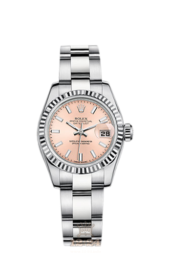 Rolex Lady-Datejust Watch 179174-0043 26 mm Steel / White gold Case Pink Dial