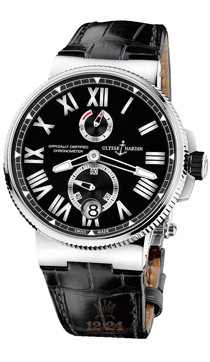 Ulysse Nardin Marine Watch 1183-122/42 45 mm Stainless steel Titanium Case Black Dial