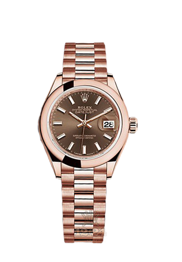Rolex Datejust Watch 279165-0007 28 mm Pink gold Case Brown (chocolate) Dial