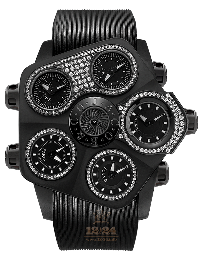 Jacob & Co Iconic Collection Watch GR5-35 47 mm Stainless steel PVD coating Case Black Dial