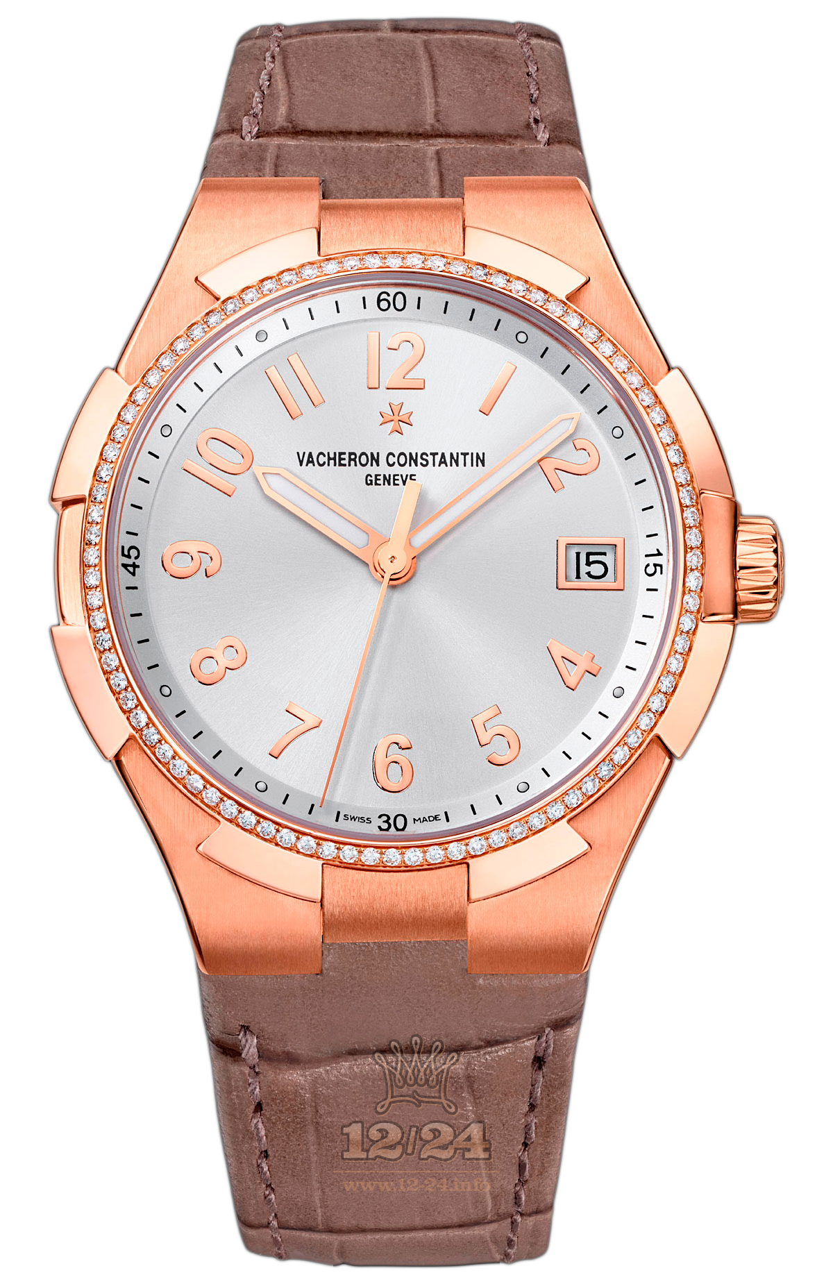 Vacheron Constantin Overseas Watch 47560/000R-9672 36 mm Pink gold Case Silver Dial