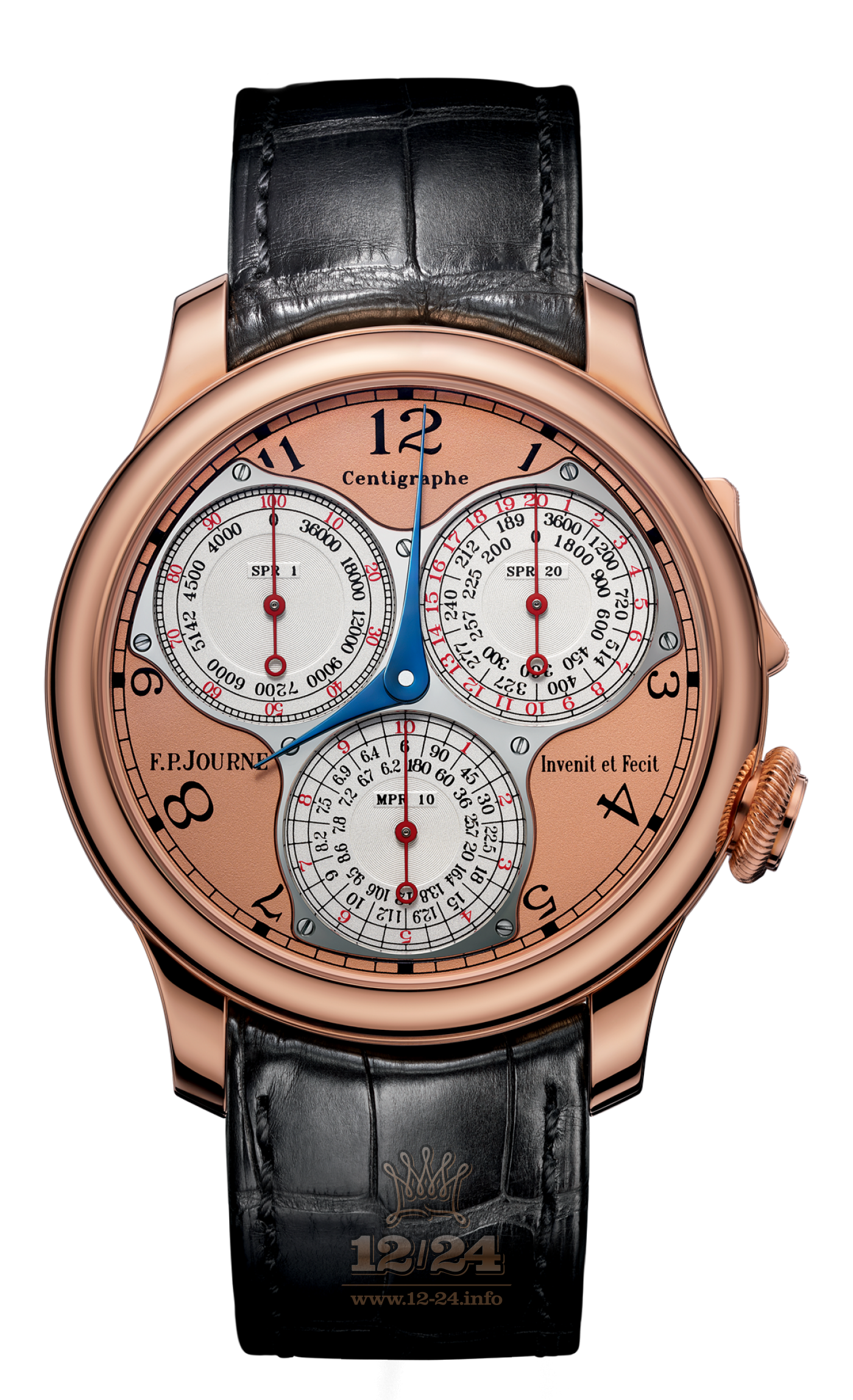 F.P.Journe Souveraine Watch FPJ-Co-Souveraine-Centigraphe-LN-CuirOr 40 mm Pink gold Case White Silver Golden Dial
