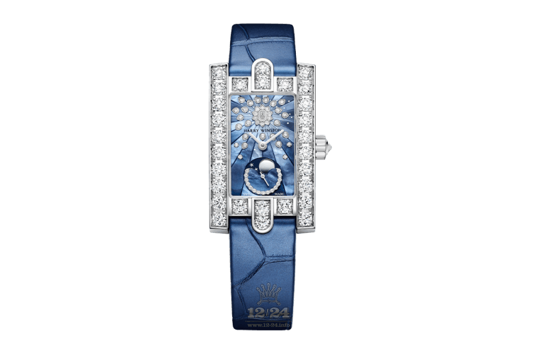 Harry Winston The Avenue Collection Watch AVEQMP21WW001 21 mm White gold Case Dark blue Dial