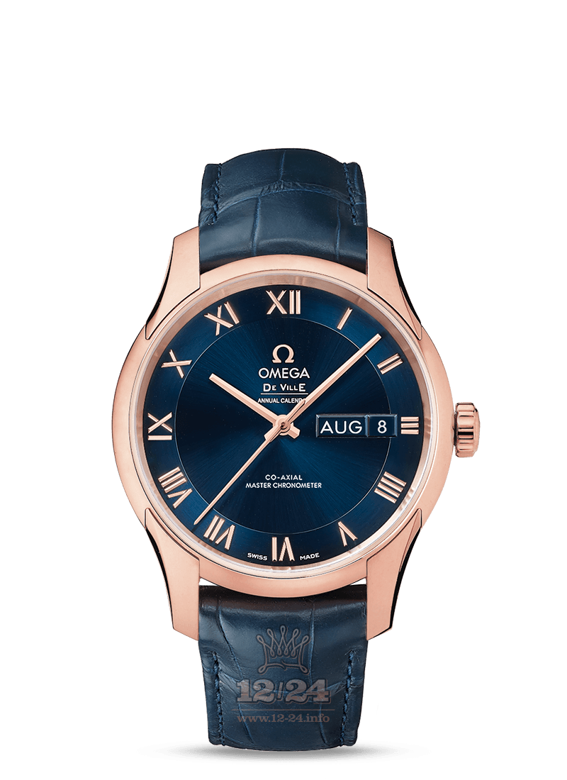 Omega Hour Vision Watch 433.53.41.22.03.001 41 mm Pink gold Case Dark blue Dial