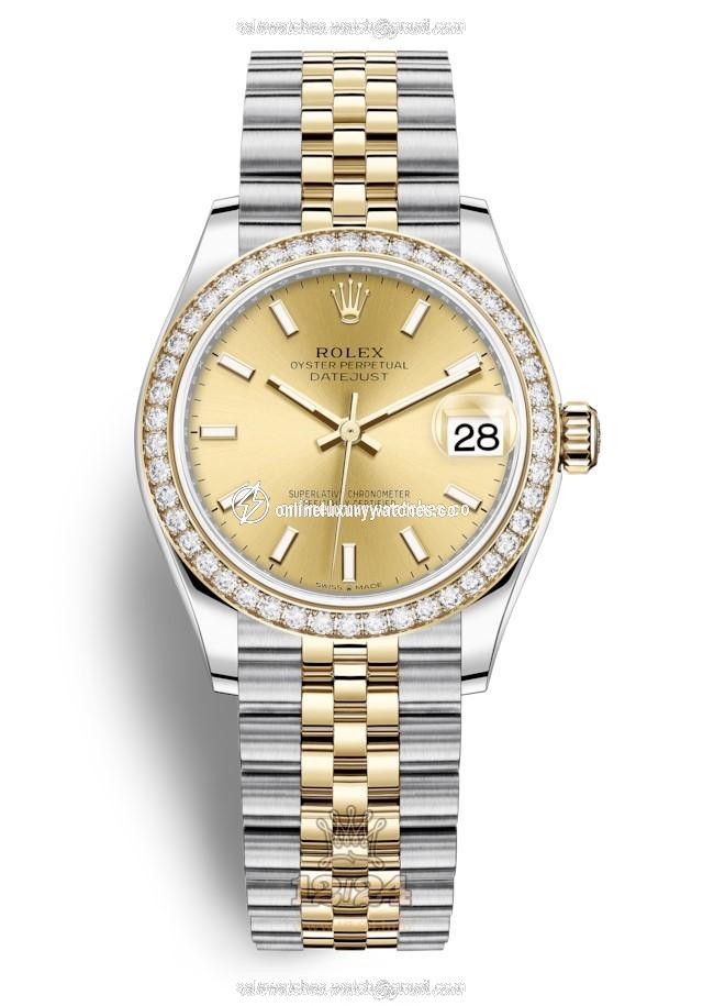 Rolex Datejust Watch 278383rbr-0014 31 mm Stainless steel Yellow gold Case Yellow Dial