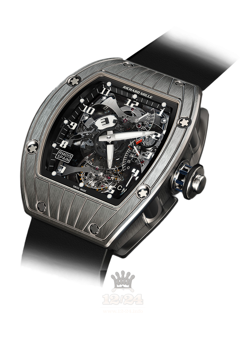 Richard Mille Men's Collection Watch RM 015 Tourbillon Perini Navi 48 mm White gold Case