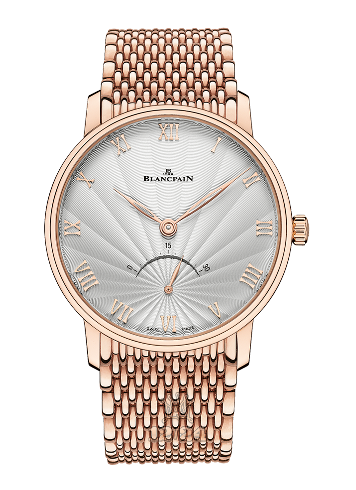 Blancpain Villeret Watch 6653-3642-MMB 40 mm Red gold Case Silver Dial