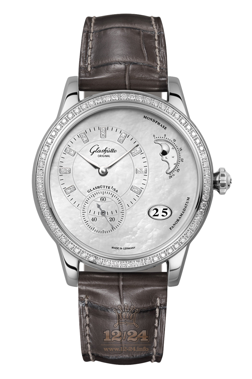Glashutte Ladies Watch 1-90-12-01-12-02 39 mm Stainless steel Case Silver Dial