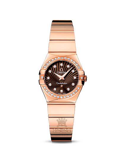 Omega Constellation Watch 123.55.24.60.63.002 24 mm Pink gold Case Brown (chocolate) Dial