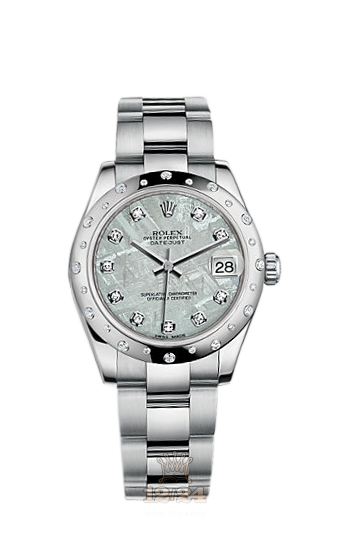 Rolex Lady-Datejust Watch 178344-0066 31 mm Steel / White gold Case Gray Silver Dial