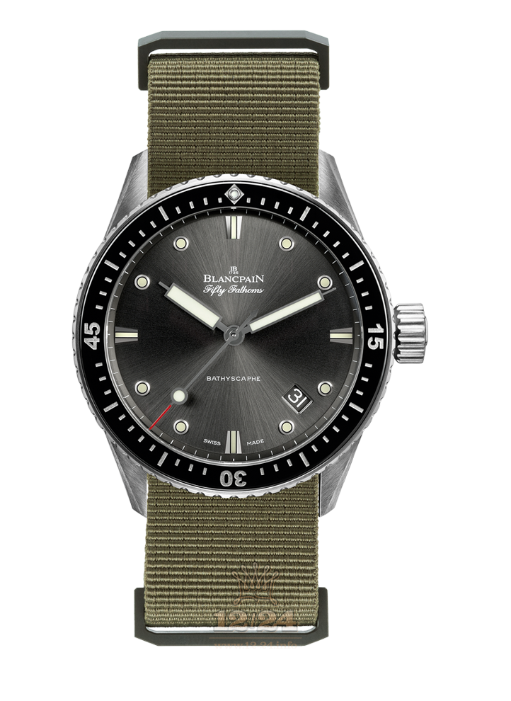Blancpain Fifty Fathoms Watch 5000-1110-NAKA 43 mm Stainless steel Case Gray Dial