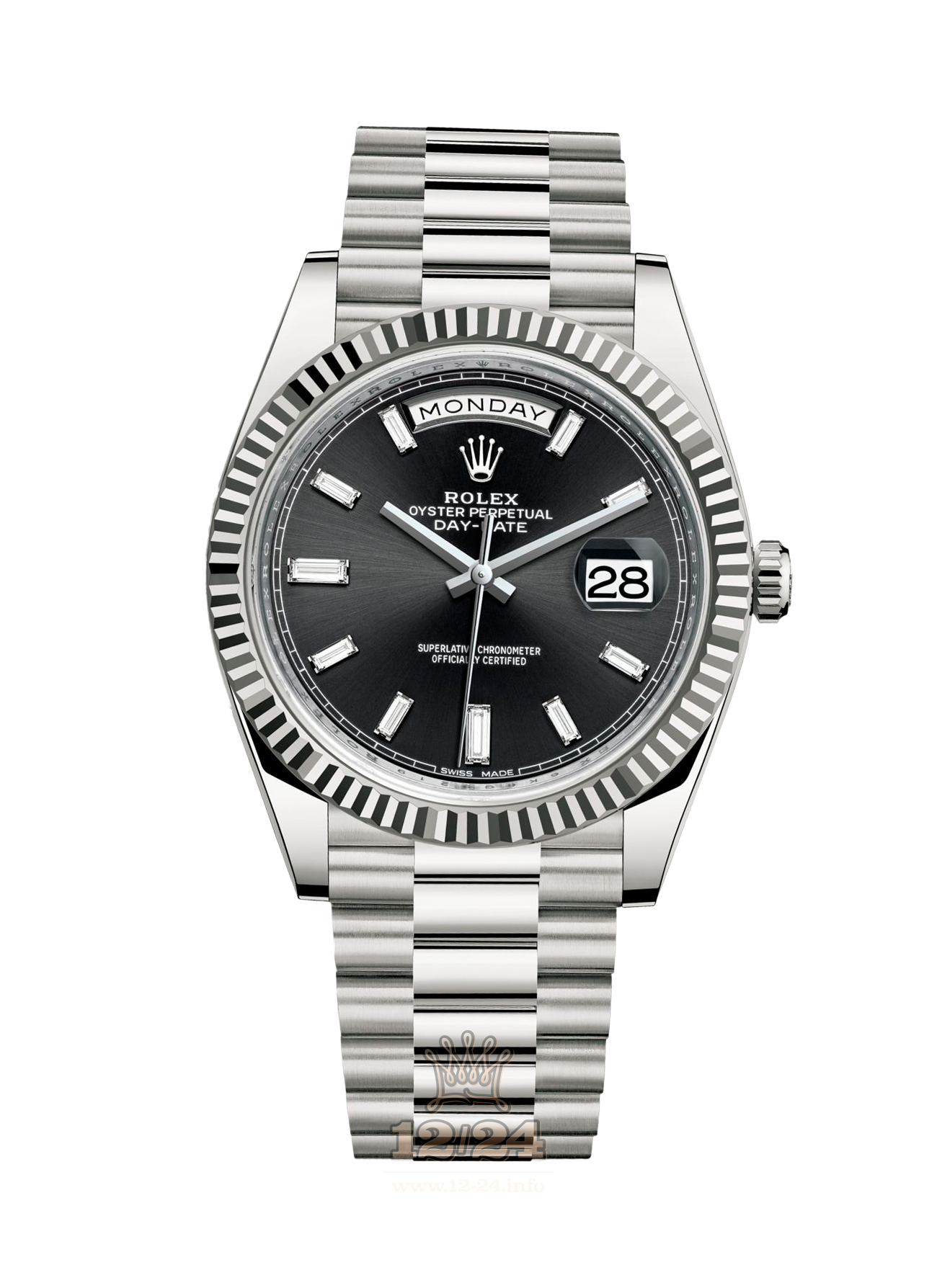 Rolex Day-Date Watch 228239-0005 40 mm White gold Case Black Dial