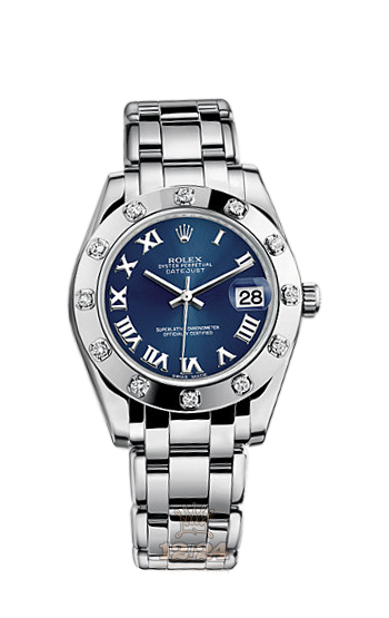 Rolex Pearlmaster Watch 81319-0033 34 mm White gold Case Dark blue Dial
