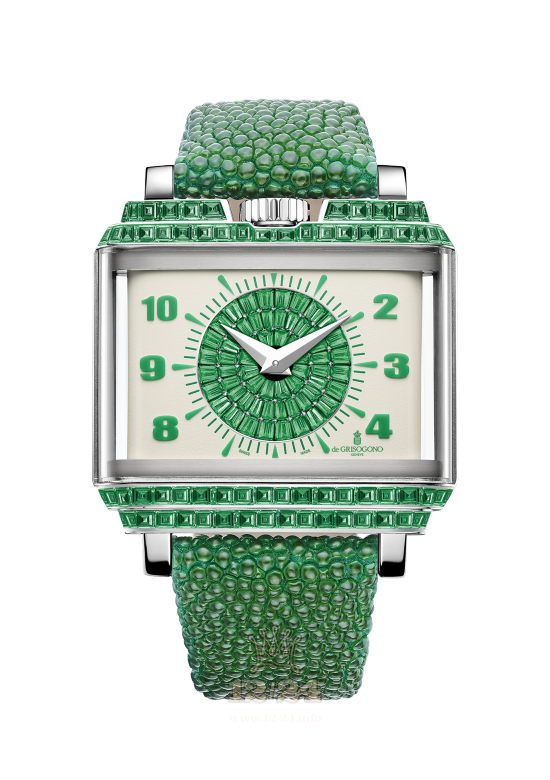 de Grisogono New Retro Women Watch NRW-S24/E White gold Case Green Beige Dial