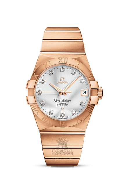 Omega Constellation Watch 123.50.38.21.52.001 38 mm Pink gold Case Silver Dial