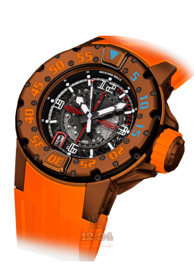 Richard Mille Men's Collection Watch RM 028 Brown 47 mm Titanium Case