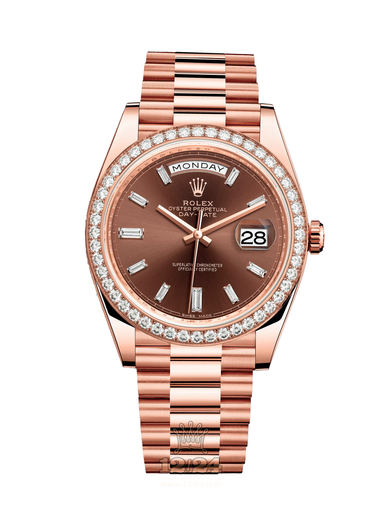 Rolex Day-Date Watch 228345rbr-0006 40 mm Pink gold Case Brown (chocolate) Dial