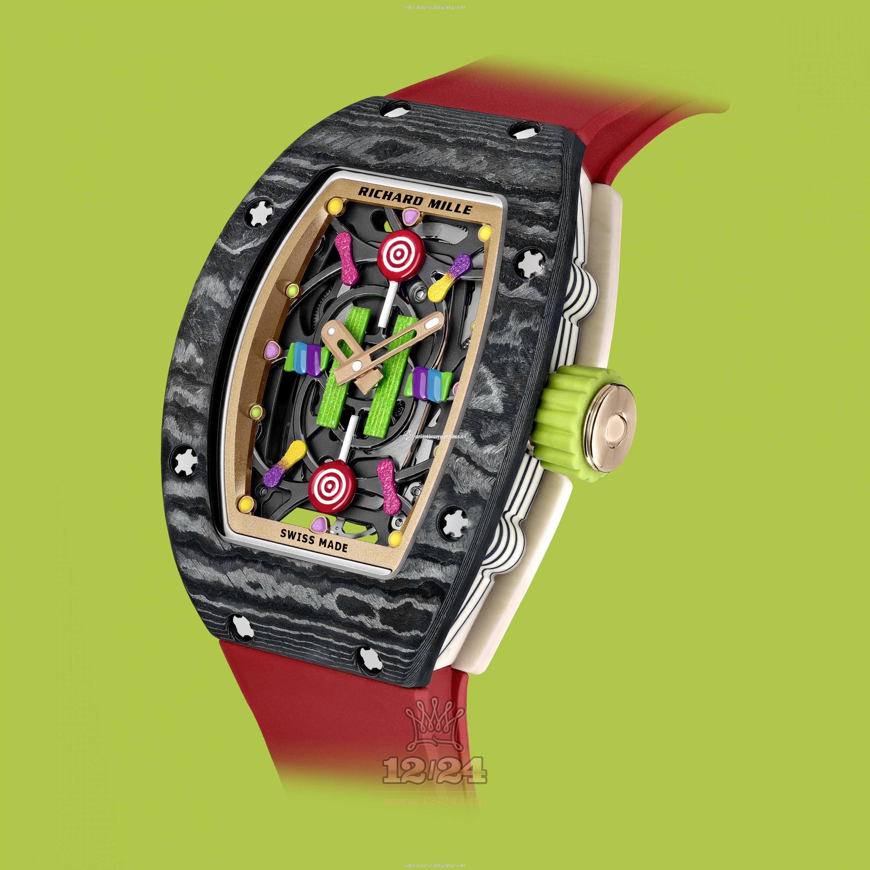 Richard Mille Bonbon Watch RM 07-03 Automatic Litchi 45 mm Carbon Case