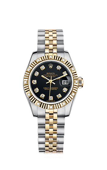 Rolex Lady-Datejust Watch 179313-0038 26 mm Steel / Yellow gold Case Black Dial