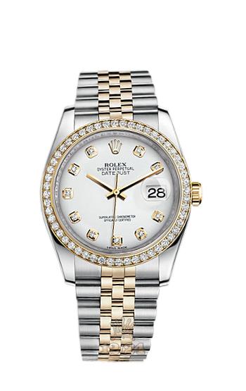 Rolex Datejust Watch 116243-0021 36 mm Steel / Yellow gold Case White Dial