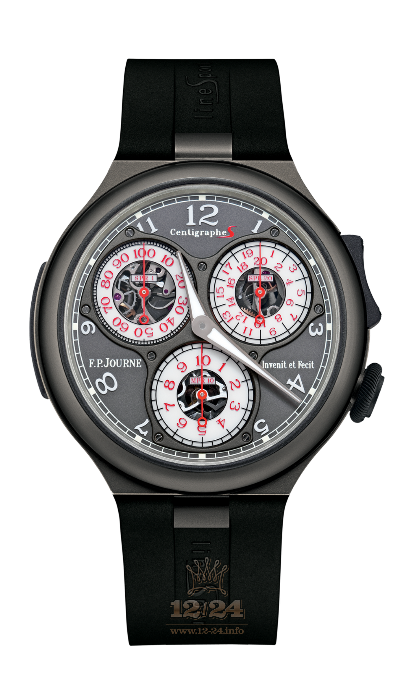 F.P.Journe Linesport Watch FPJ-Co-Linesport-CentigrapheSport-TtRub 42 mm Titanium Rubber Case White Gray Dial