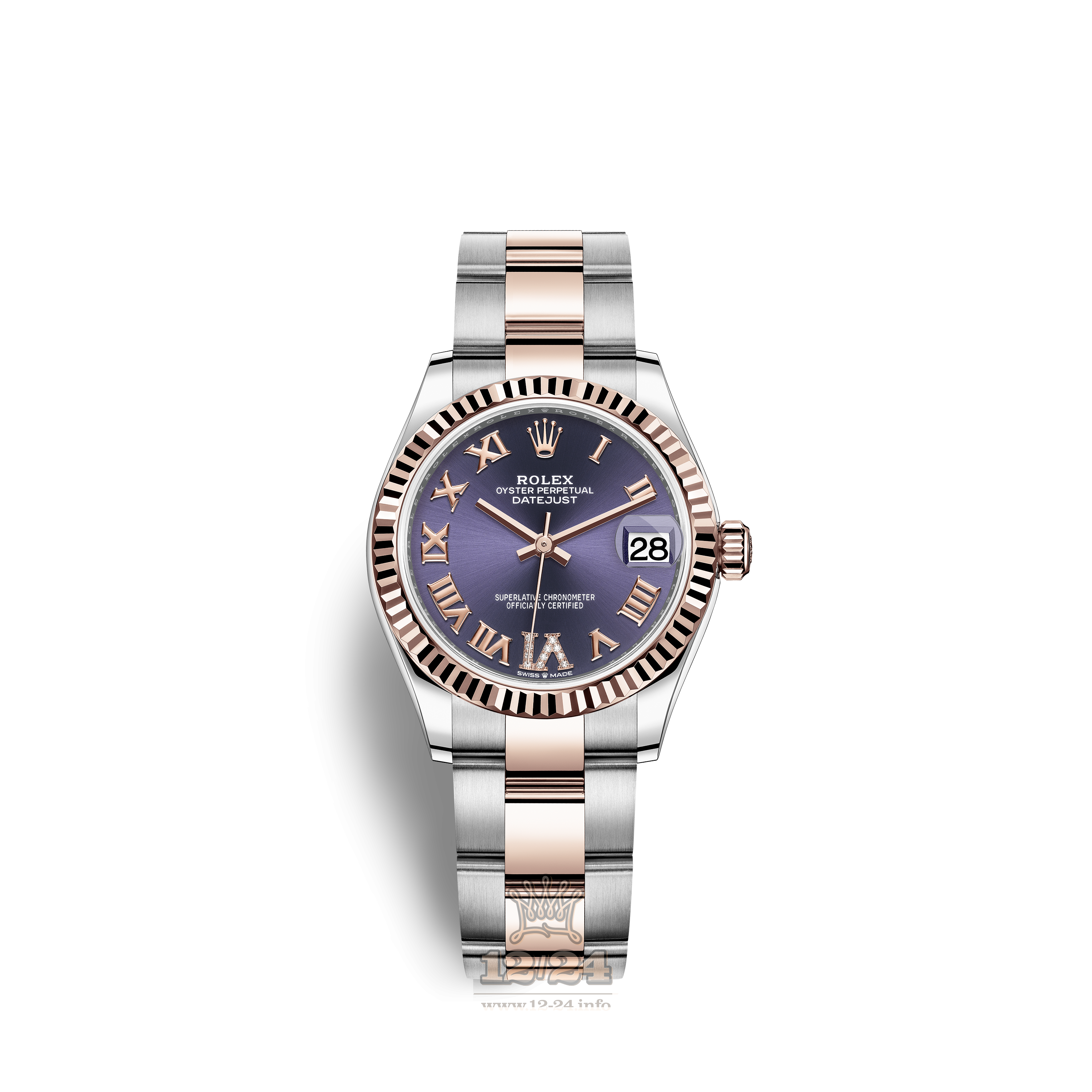 Rolex Datejust Watch 278381rbr-0019 31 mm Stainless steel Pink gold Case Purple Dial