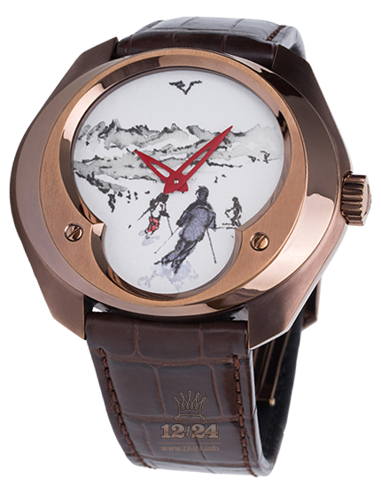 Franc Vila Neo Alta Watch 19N.BROWNSS.COURCHEVEL 49 mm Stainless steel DLC coating Case White Painted Dial