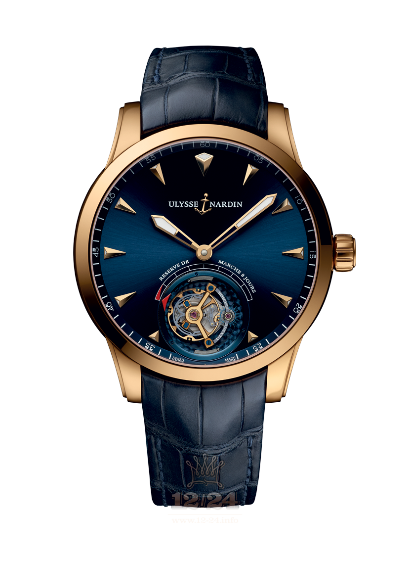 Ulysse Nardin Classic Watch 1782-133/93 44 mm Pink gold Case Dark blue Dial