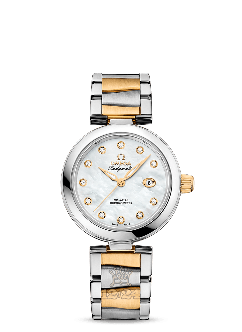 Omega Ladymatic Watch 425.20.34.20.55.003 34 mm Steel / Yellow gold Case White Dial