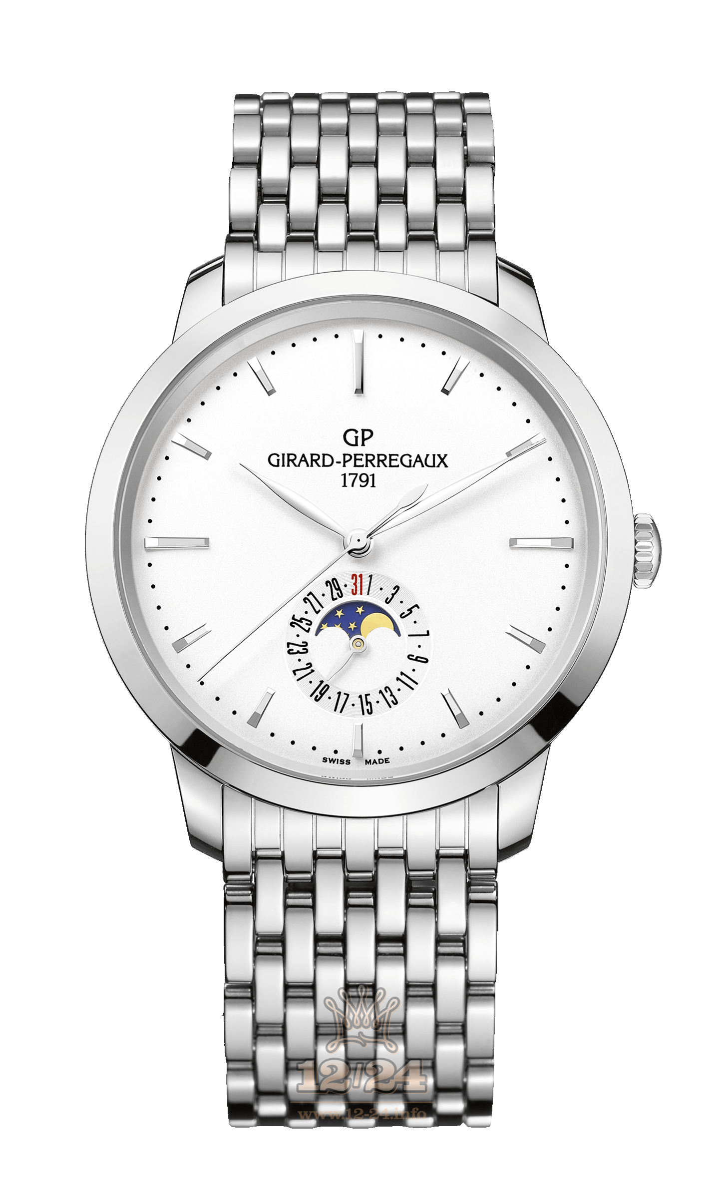 Girard Perregaux 1966 Watch 49545-11-131-11A Stainless steel Case Silver Dial