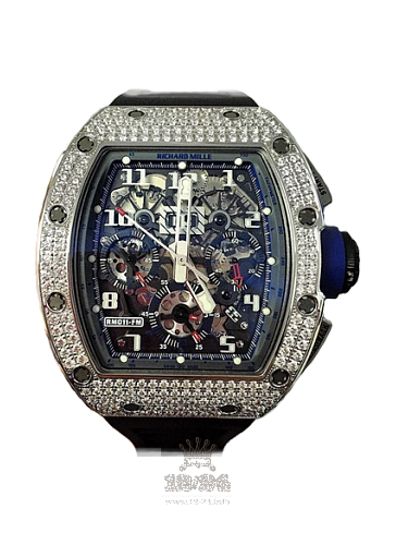 Richard Mille Men's Collection Watch RM 011 WG Medium set Diamonds 50 mm White gold Case