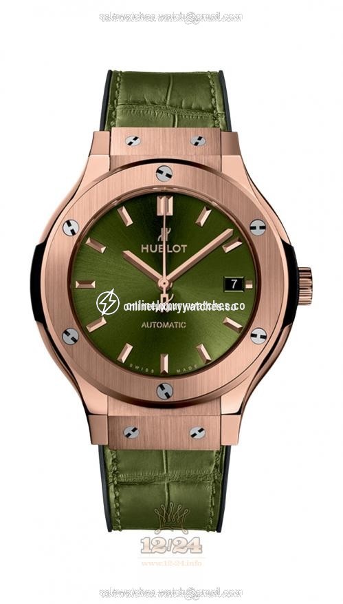 Hublot Classic Fusion Watch 542.OX.8980.LR 42 mm Pink gold Case Green Dial