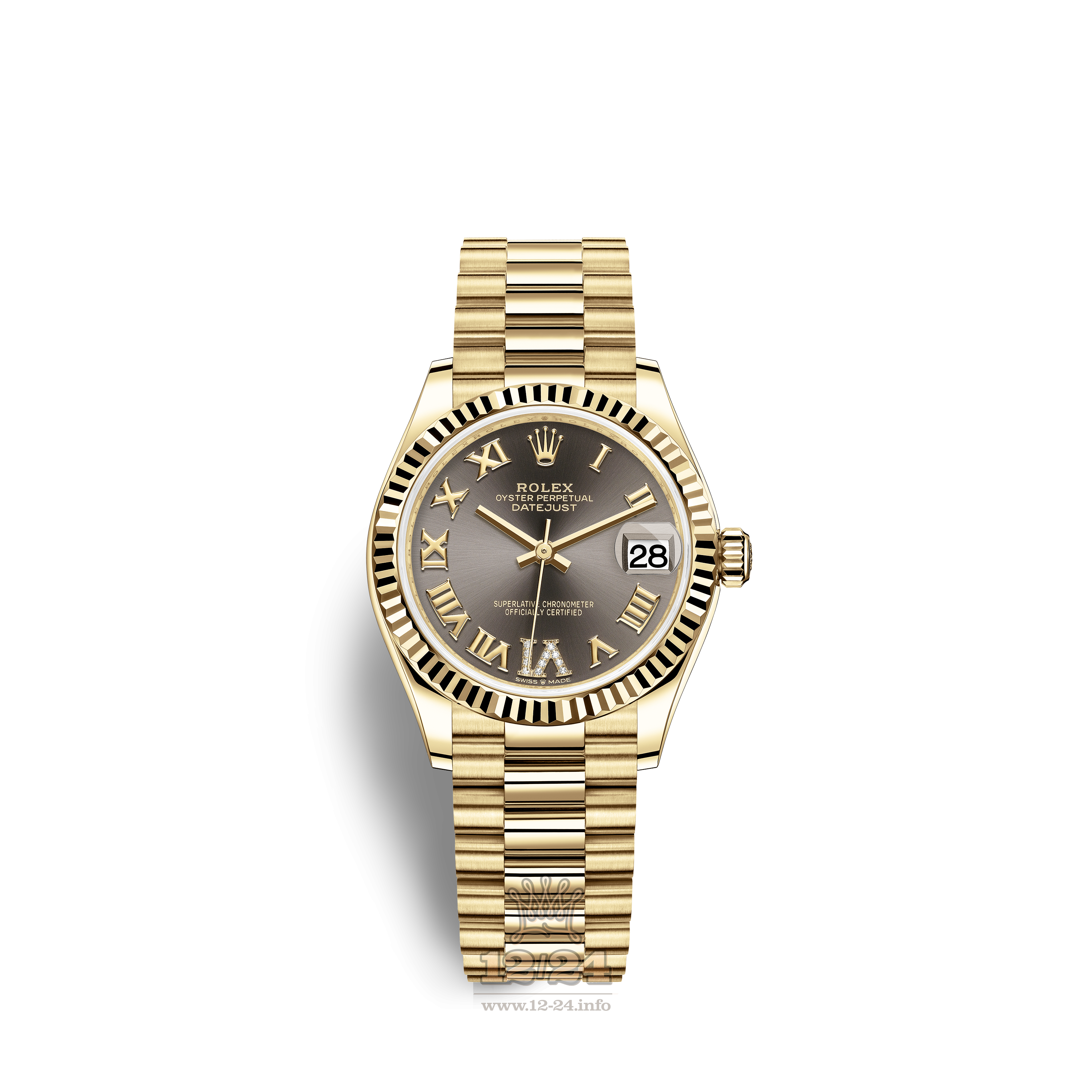 Rolex Datejust Watch 278278-0032 31 mm Yellow gold Case Gray Dial