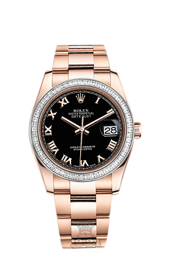 Rolex Datejust Watch 116285bbr-0015 36 mm Pink gold Case Black Dial