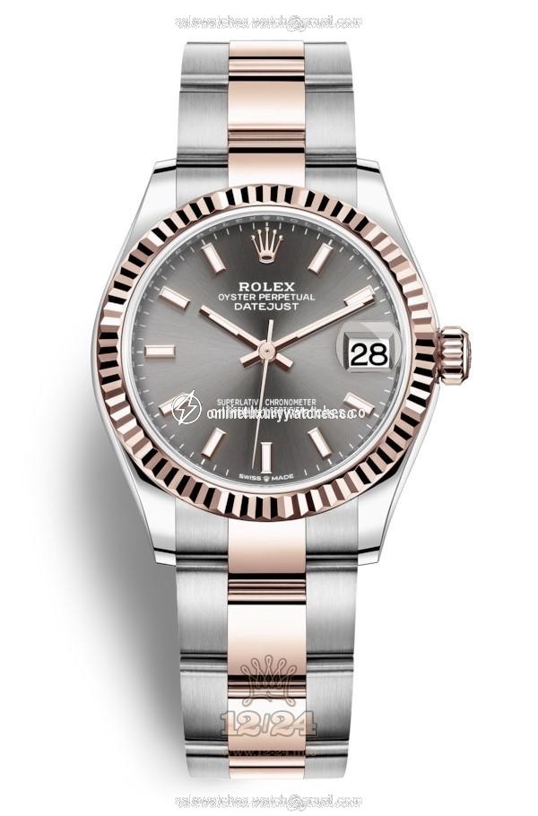 Rolex Datejust Watch 278271-0017 31 mm Stainless steel Pink gold Case Gray Dial