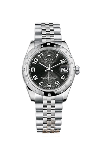 Rolex Datejust Watch 178344-0041 31 mm Steel / White gold Case Black Dial