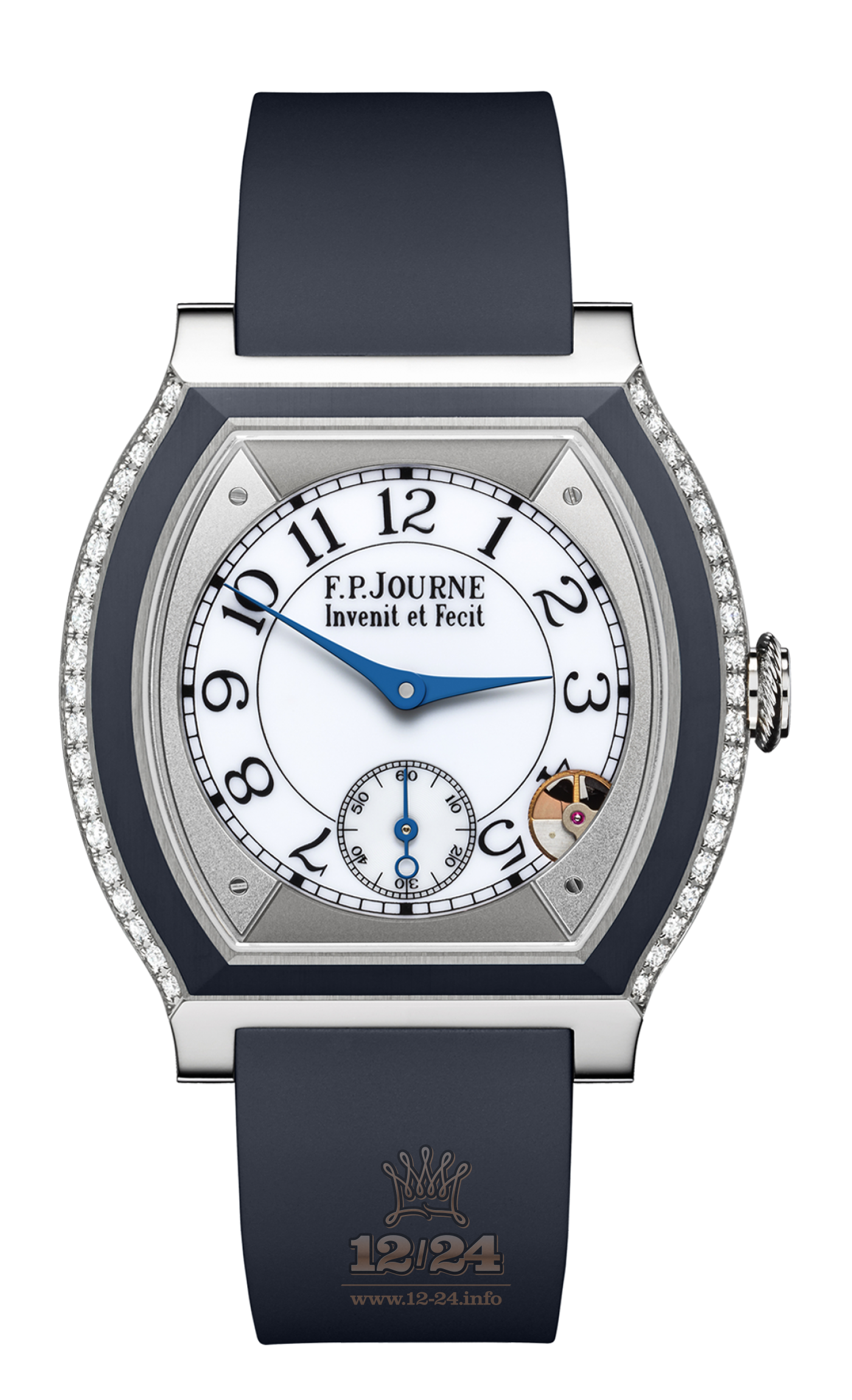 F.P.Journe Elegante Watch FPJ-Co-Elegante-BleuFonce40mm-TtRub 40 mm Titanium Case White Gray Dial