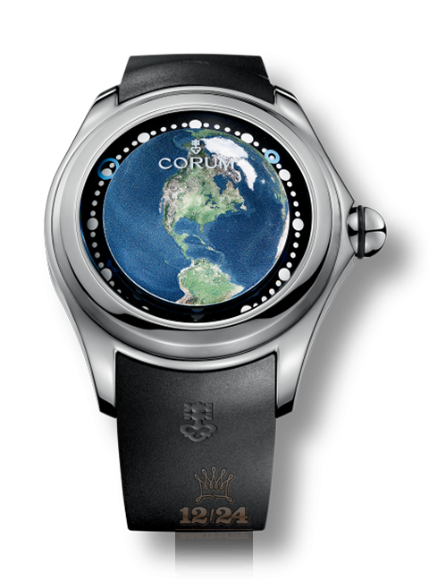 Corum Bubble Watch L390/03258 52 mm Titanium Case Dark blue Green Dial