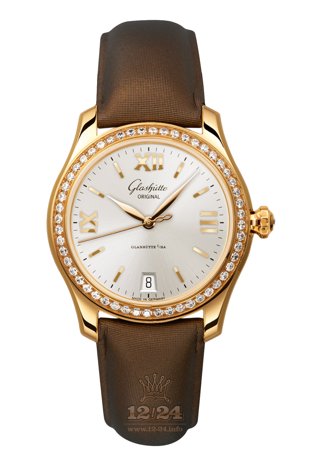 Glashutte Ladies Watch 1-39-22-04-11-44 36 mm Pink gold Case Silver Dial
