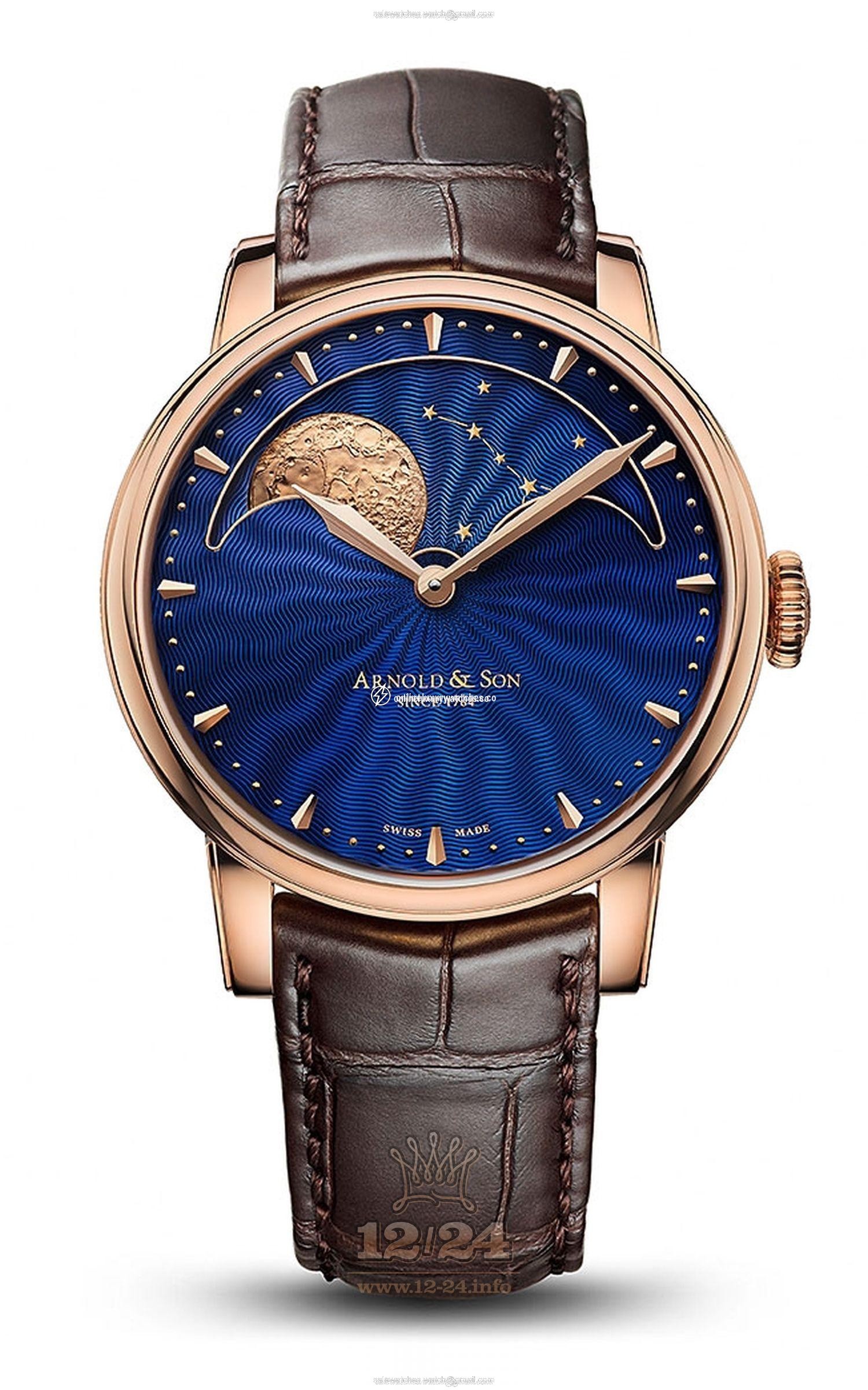 Arnold Son Royal Collection Watch 1GLAR.U01A.C123A Red gold Case Dark blue Dial