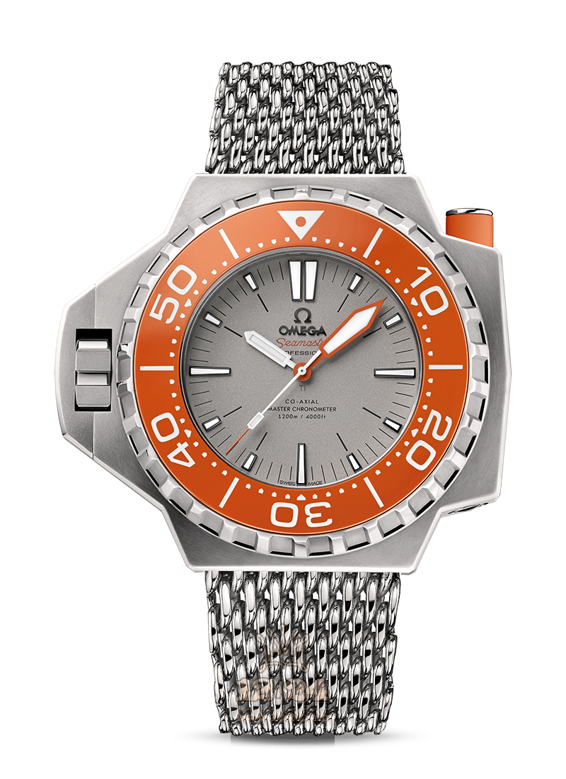 Omega Ploprof 1200 M Watch 227.90.55.21.99.002 55 mm Titanium Ceramics Case Gray Dial