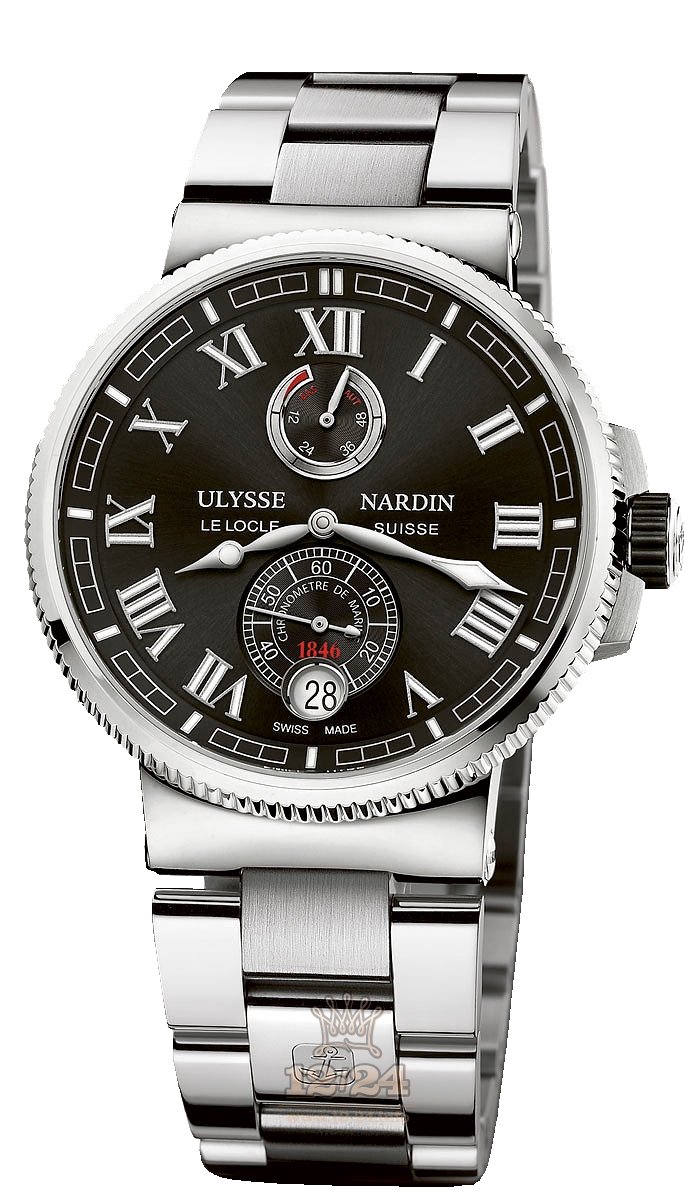 Ulysse Nardin Marine Watch 1183-126-7M/42 43 mm Stainless steel Titanium Case Black Dial