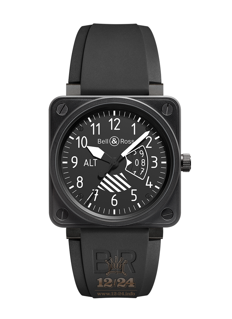 Bell & Ross Instruments Watch BR0196-ALTIMETER 46 mm Stainless steel PVD coating Case Black Dial