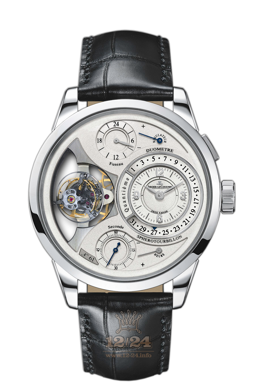 Jaeger-LeCoultre Duometre Watch 6056590 42 mm Platinum Case Silver Dial
