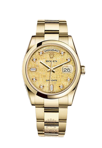 Rolex Day-Date Watch 118208-0138 36 mm Yellow gold Case Golden Dial